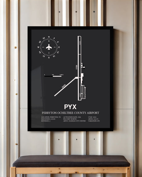 Frame color options for Perryton Ochiltree County Airport Wall Art