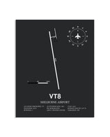 Gray Framed Shelburne Airport layout wall art poster