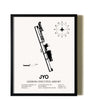 Framed Leesburg Executive Airport wall art poster in black frame