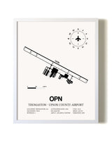 Thomaston-Upson County Airport airport map poster in oak frame