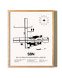 South Bend International Airport framed print in natural wood frame
