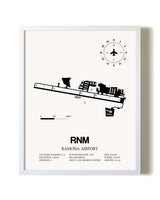 Ramona Airport airport map poster in oak frame