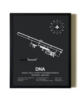 Unframed Dona Ana County International Jetport Airport map print poster