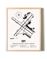 Abraham Lincoln Capital Airport framed wall art in white frame