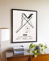 Lea County Regional Airport aviation wall décor in black wood frame