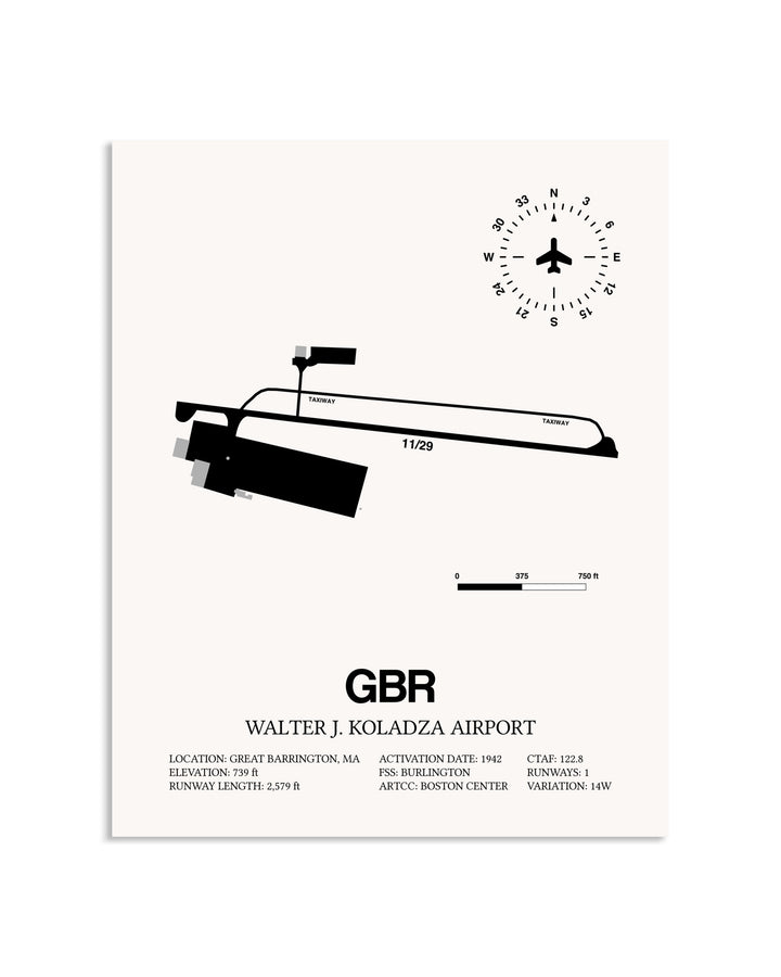 Gray Walter J. Koladza Airport framed poster displayed in an airplane hangar