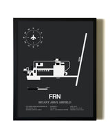Unframed Bryant Army Airfield map print poster
