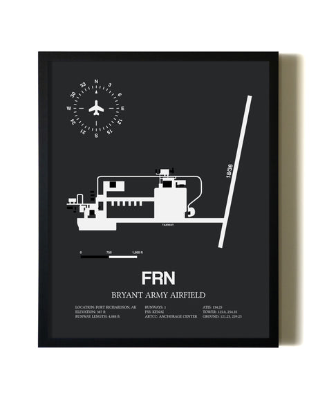 Unframed Bryant Army Airfield map print poster