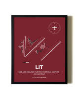 Framed Bill and Hillary Clinton National Airport/Adams Field wall art poster in black frame