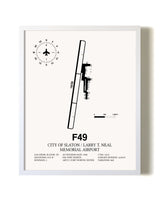 City Of Slaton / Larry T. Neal Memorial Airport airport map poster in oak frame