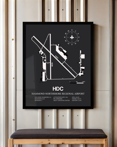 Frame color options for Hammond Northshore Regional Airport Wall Art