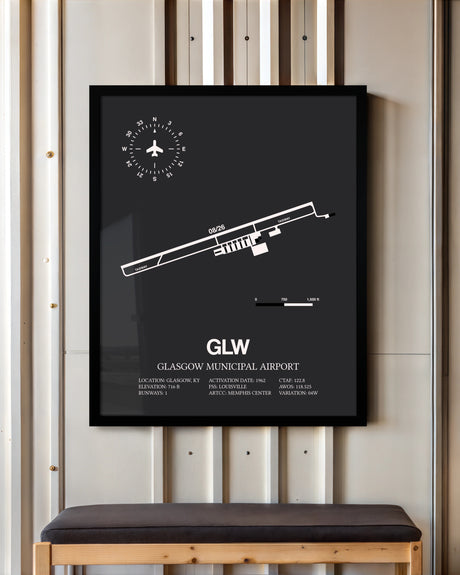 Frame color options for Glasgow Municipal Airport Wall Art