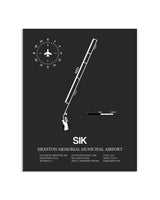 Gray Framed Sikeston Memorial Municipal Airport layout wall art poster