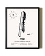 Framed Tacoma Narrows Airport wall art poster in black frame