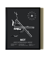 Unframed Minot International Airport map print poster
