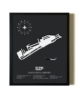 Unframed Santa Paula Airport map print poster