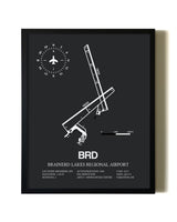 Unframed Brainerd Lakes Regional Airport map print poster
