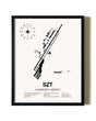 Framed Sandpoint Airport wall art poster in black frame