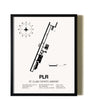 Framed St. Clair County Airport wall art poster in black frame
