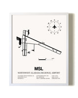 Northwest Alabama Regional Airport airport map poster in oak frame