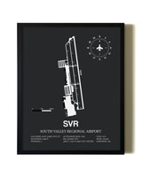 Unframed South Valley Regional Airport map print poster