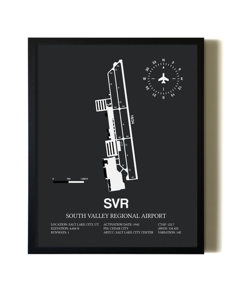 Unframed South Valley Regional Airport map print poster