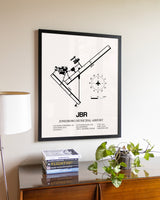 Jonesboro Municipal Airport aviation wall décor in black wood frame