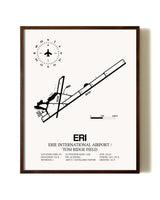 Erie International Airport / Tom Ridge Field aviation print in walnut frame