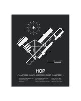 Gray Framed Campbell Army Airfield (Fort Campbell) layout wall art poster
