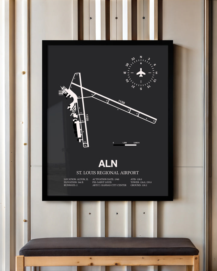 Frame color options for St. Louis Regional Airport Wall Art