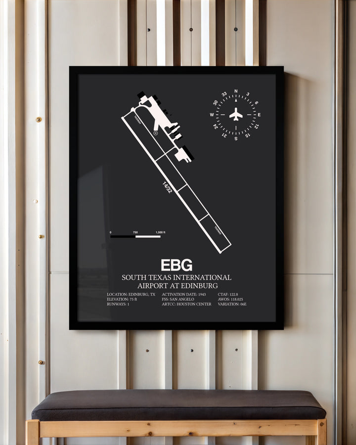 Frame color options for South Texas International Airport At Edinburg Wall Art