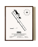 South Texas International Airport At Edinburg aviation print in walnut frame
