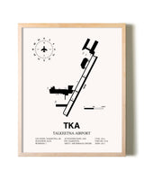 Talkeetna Airport framed wall art in white frame