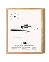 Williamson / Sodus Airport framed print in natural wood frame