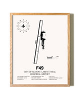 City Of Slaton / Larry T. Neal Memorial Airport framed print in natural wood frame