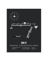 Gray Framed Brooksville-Tampa Bay Regional Airport layout wall art poster