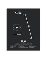 Gray Framed Lakota Municipal Airport layout wall art poster