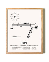 Brooksville-Tampa Bay Regional Airport framed print in natural wood frame