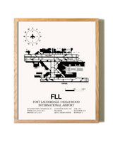 Fort Lauderdale / Hollywood International Airport framed print in natural wood frame