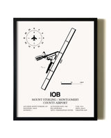 Framed Mount Sterling / Montgomery County Airport wall art poster in black frame