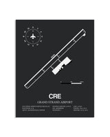 Gray Framed Grand Strand Airport layout wall art poster