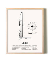 Stanton County Municipal Airport framed wall art in white frame