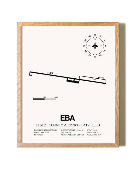Elbert County Airport-Patz Field framed print in natural wood frame