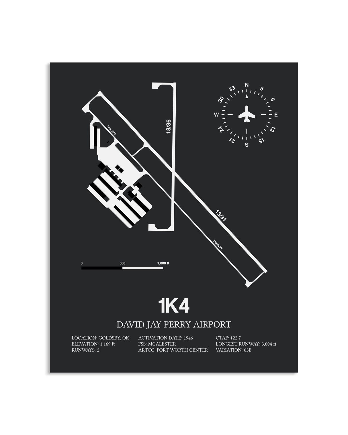 Gray Framed David Jay Perry Airport layout wall art poster