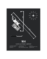 Gray Framed David Jay Perry Airport layout wall art poster
