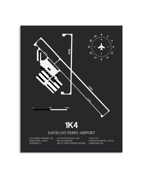 Gray Framed David Jay Perry Airport layout wall art poster