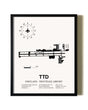 Framed Portland-Troutdale Airport wall art poster in black frame