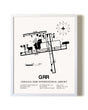Gerald R. Ford International Airport airport map poster in oak frame