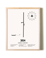 Merkle Airport framed wall art in white frame