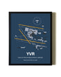 Framed Vancouver International Airport wall art poster in black frame